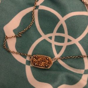 Kendra Scott rose gold druzy pendant necklace
